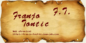 Franjo Tontić vizit kartica